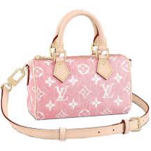 *NEW* Louis Vuitton Rose Pink Denim Nano Speedy - Picture 16 of 16